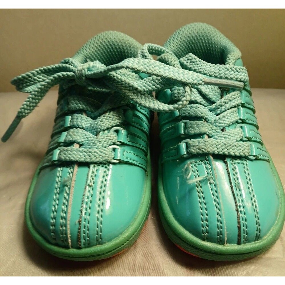K-Swiss Classic Electric Green Infants Girls Shoes Size 4